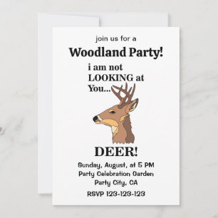 Invitation Bois de cerf Fête drôle de la forêt