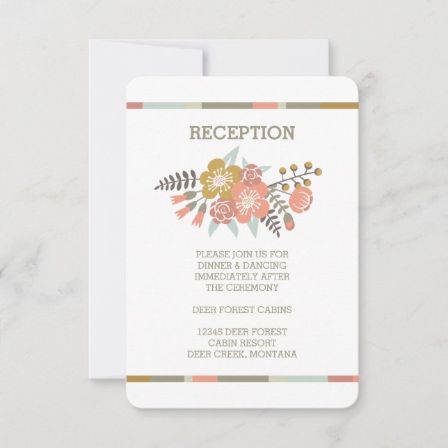 INVITATION BOIS DE CERF FLORAUX | CARTON D'INVITATION RUSTIQU (Devant)