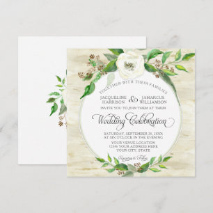 Invitation Bois de feuillus Carré Bois Bois Bois BOHO Automne