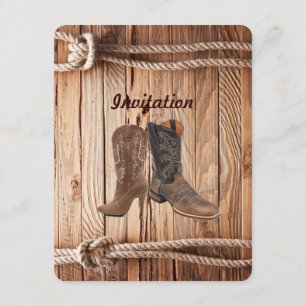Invitation bois de grange Botte Botte mariage campagnard occi