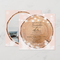 Bois de neige rustique rond rose mariage photo de