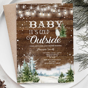 Invitation Bois de Noël Il fait froid à l'extérieur du Baby s