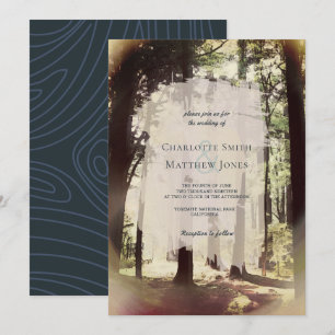 Invitation Bois de pin forestier Mariage extérieur