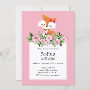 Invitation bois de renard, mignon