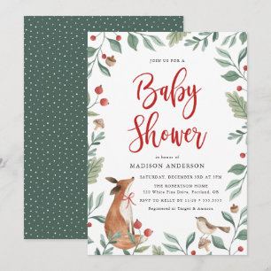 Invitation Bois d'hiver   Baby shower