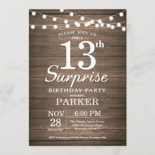 Invitation Bois d'invitation d'anniversaire de surprise