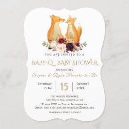Invitation Bois doux Renards BaBy-Q Baby shower