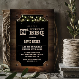 Invitation Bois élégant BBQ 60e anniversaire