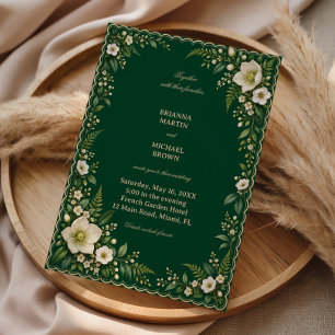 Invitation Bois émeraude au charme festonné