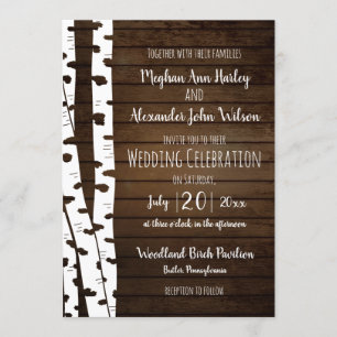 Invitation Bois et bouleau blanc