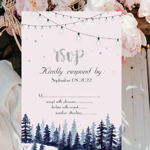 Invitation Bois,Forêt,Arbres résineux RSVP