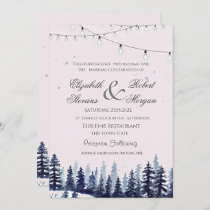 Invitation Bois, Forêt, Pins Mariage
