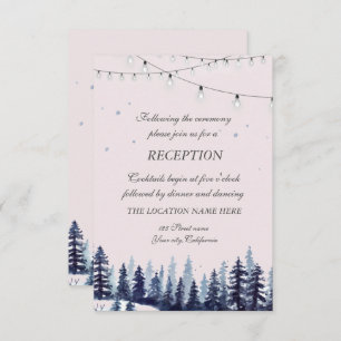 Invitation Bois, Forêt, Pins Réception de mariage