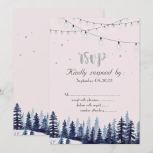 Invitation Bois,Forêt, Pins RSVP  