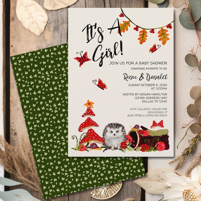 Invitation Bois Hérisson Hérisson Couples Bébé Garçon Douche (Créateur téléchargé)