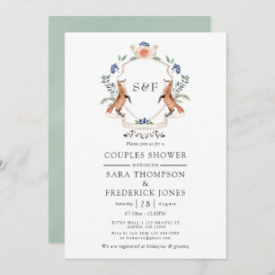 Invitation Bois Laurel Crest Monogramme Couples Douche Invi