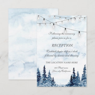 Invitation Bois, Lumière à cordes, Réception de mariage aquar