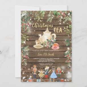 Invitation Bois Noisette Noël Tea Fête des mariées Party