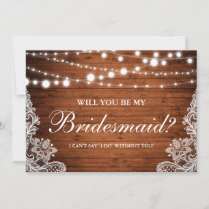 Invitation Bois Russe Mariage Éclairage dentelle Bridesmaid