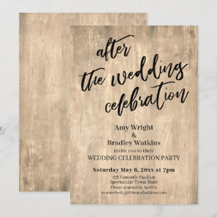 Invitation Bois Rustique Après la Fête de Mariage