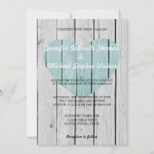 Invitation Bois rustique blanc chic