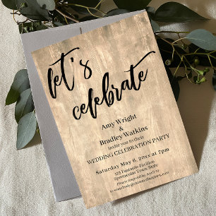 Invitation Bois rustique – célébrons la réception de mariage 