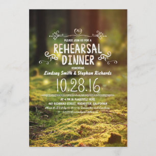 Invitation bois rustique dîner de répétition extérieure invit