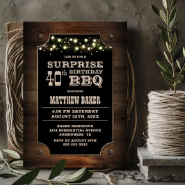 Invitation Bois Surprise 40e anniversaire BBQ