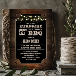 Invitation Bois Surprise 55e anniversaire BBQ