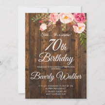 Bois Surprise 70e anniversaire Rustique Floral