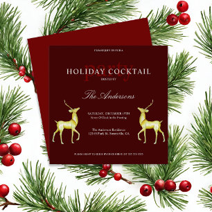 Invitation Boisson de fête de Noël festive avec Renne Fête de