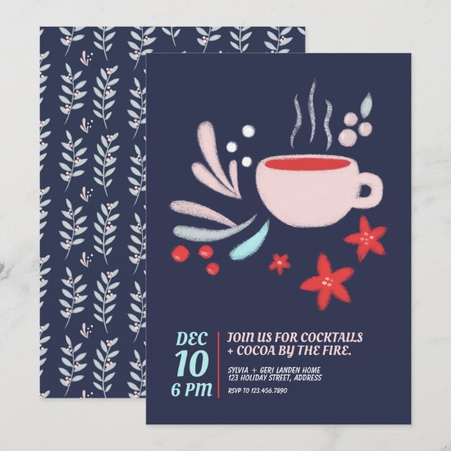Invitation Boissons chaudes en Pastel Mug (Devant / Derrière)
