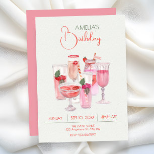 Invitation Boissons fraîches roses