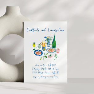 Invitation Boissons Gribouillages Manuscrits Fête d'Automne P