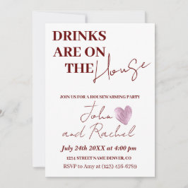 Invitation Boissons sont sur la maison ménage fête de réchauf