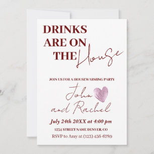 Invitation Boissons sont sur la maison ménage fête de réchauf