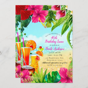 Invitations Tropical Anniversaires Zazzle Ch