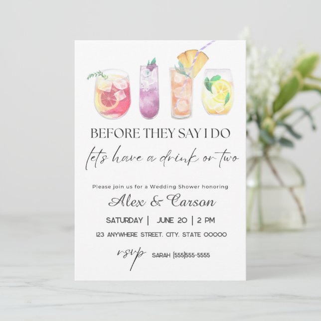 Invitation Boissons wedding showers (Debout devant)