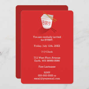 Invitation Boite à emporter du restaurant chinois