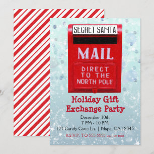 Invitation Boîte aux lettres du Père Noël secret Échange de c