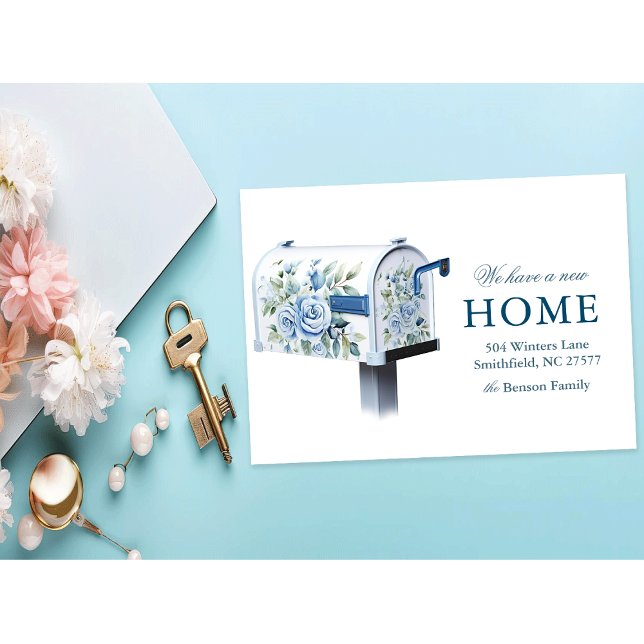 Invitation Boîte aux lettres florale Nouvelle maison Nous avo (Créateur téléchargé)