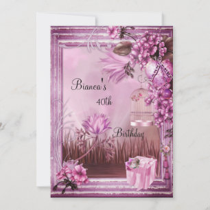 Invitation Boîte Cadeau Élégante Rose Rose Pour Fête D'annive