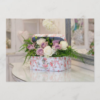 Invitation Boîte Cadeau Fleur Vintage