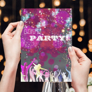 Invitation Boîte de nuit disco glamour pour anniversaire/ente