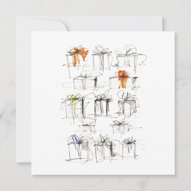 Invitation Boîtes-cadeaux abstraites motif (Devant)