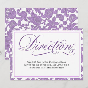 Invitation Boîtier de Mariage de script de dentelle de lavand