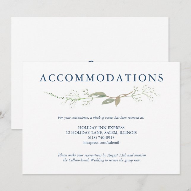 Invitation Boîtier Mariage de couronne de gypsophila (Devant / Derrière)
