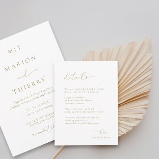 Invitation Boîtier moderne minimaliste blanc mariage