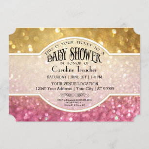 Invitation Bokeh Baby Billet de Style de Première de Film Ros