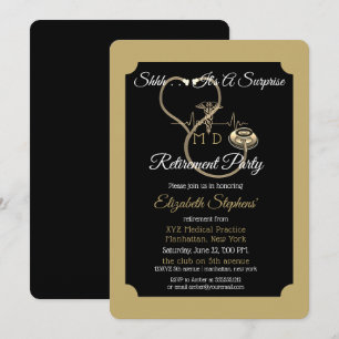 Invitation Bokeh Doctor Stethoscope Surprise Retirement Party
